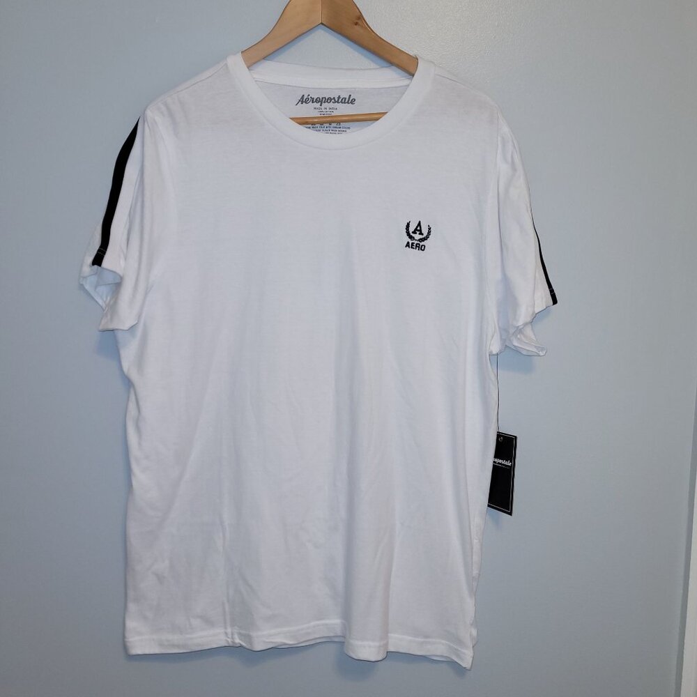 NWT Aeropostale Brand Mens White Crew-Neck Logo Short Sleeve Tee T-Shirt XL